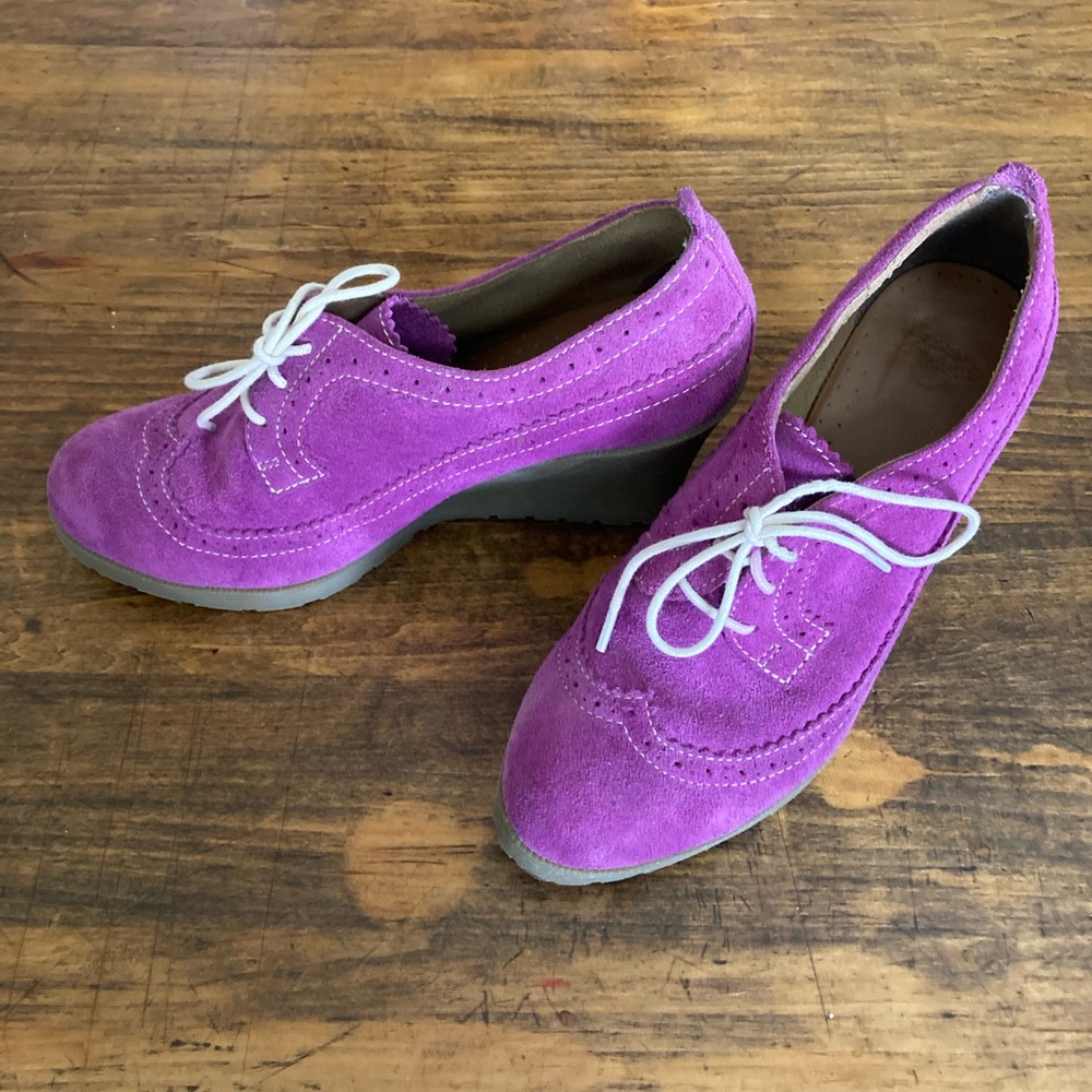 Doc Marten Suede Oxford Wedges